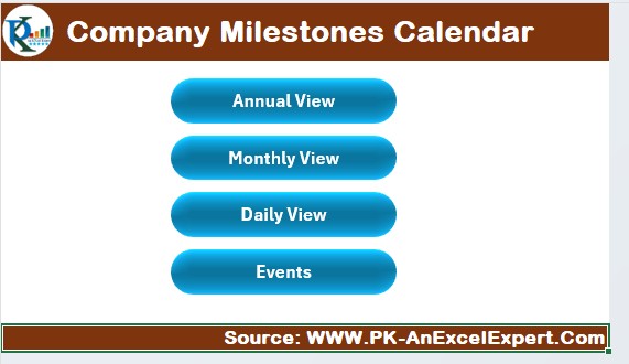 Company Milestones Calendar