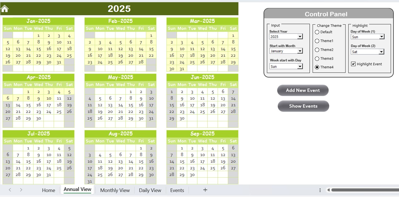 Annual View Sheet