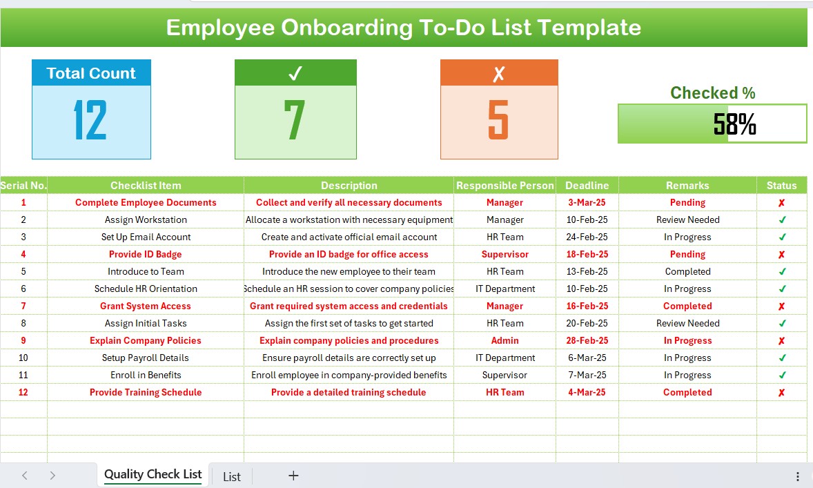 Employee Onboarding To-Do List