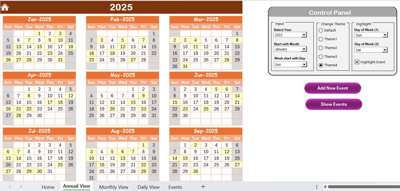 Annual View Sheet