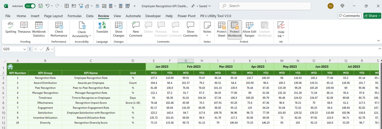 Previous Year Numbers Sheet