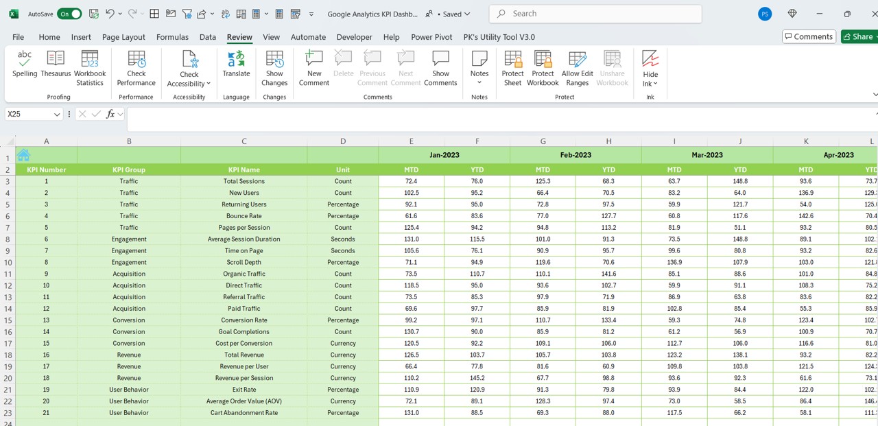 Previous Year Numbers Sheet