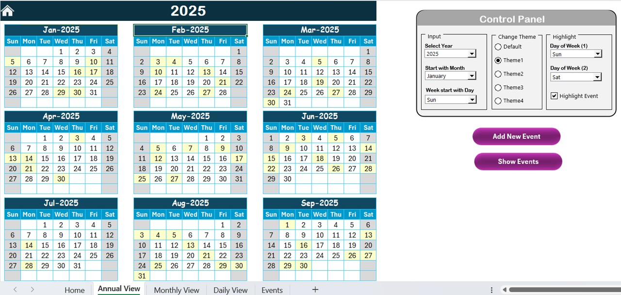 Annual View Sheet