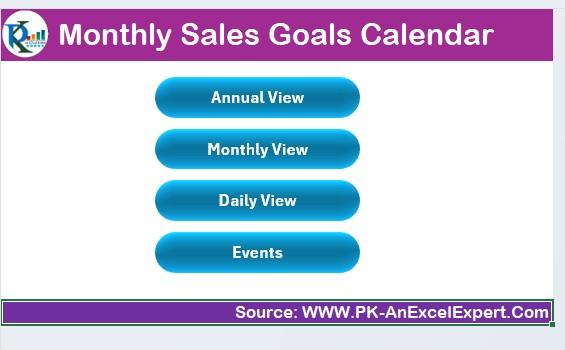 Monthly Sales Goals Calendar 