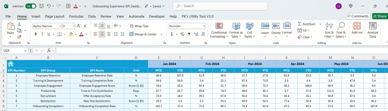 Target Sheet Tab