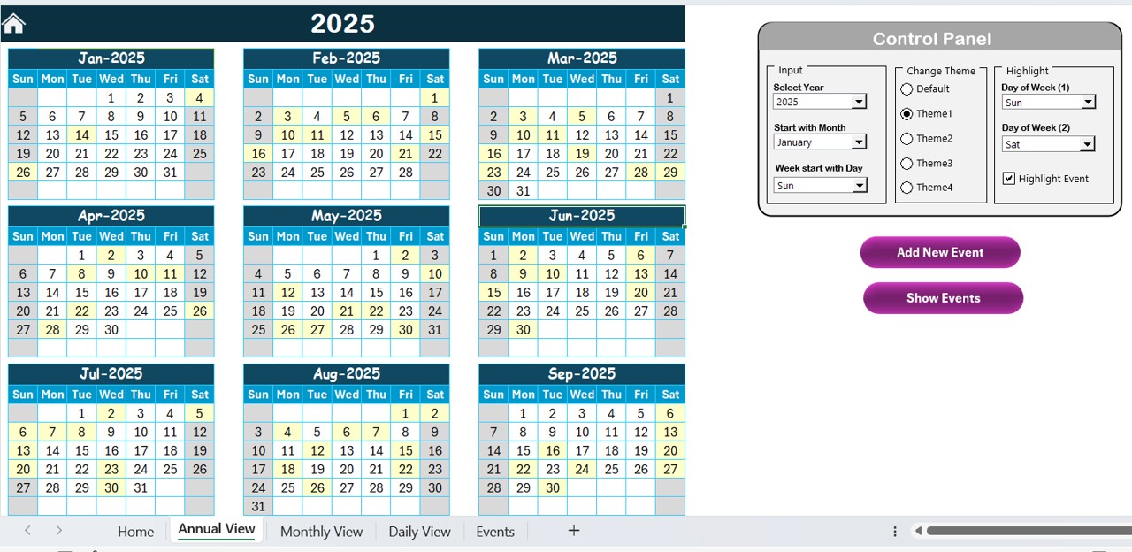 Annual View Sheet