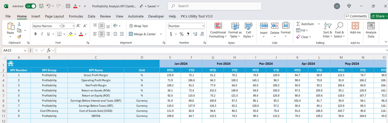 Target Sheet Tab