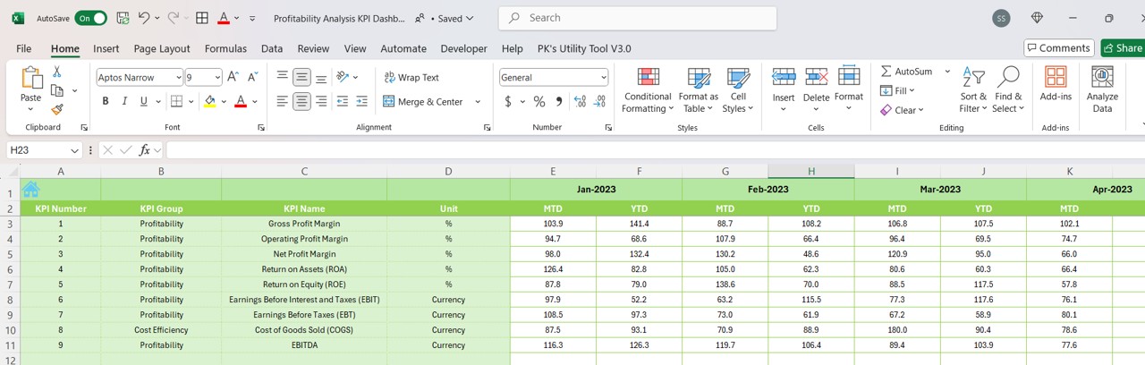 Previous Year Number Sheet Tab