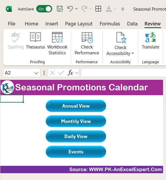 Seasonal Promotions Calendar