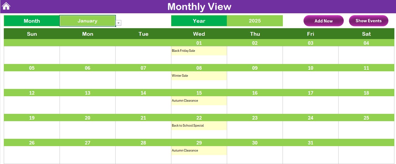 Monthly View