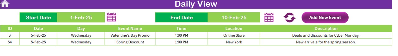 Seasonal Promotions Calendar