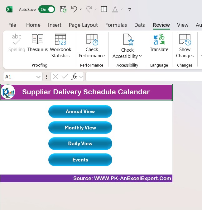 Supplier Delivery Schedule