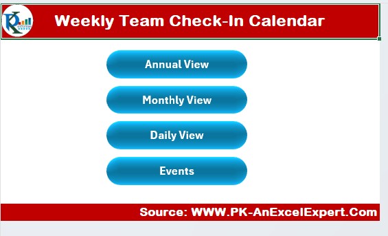 Weekly Team Check-In Calendar