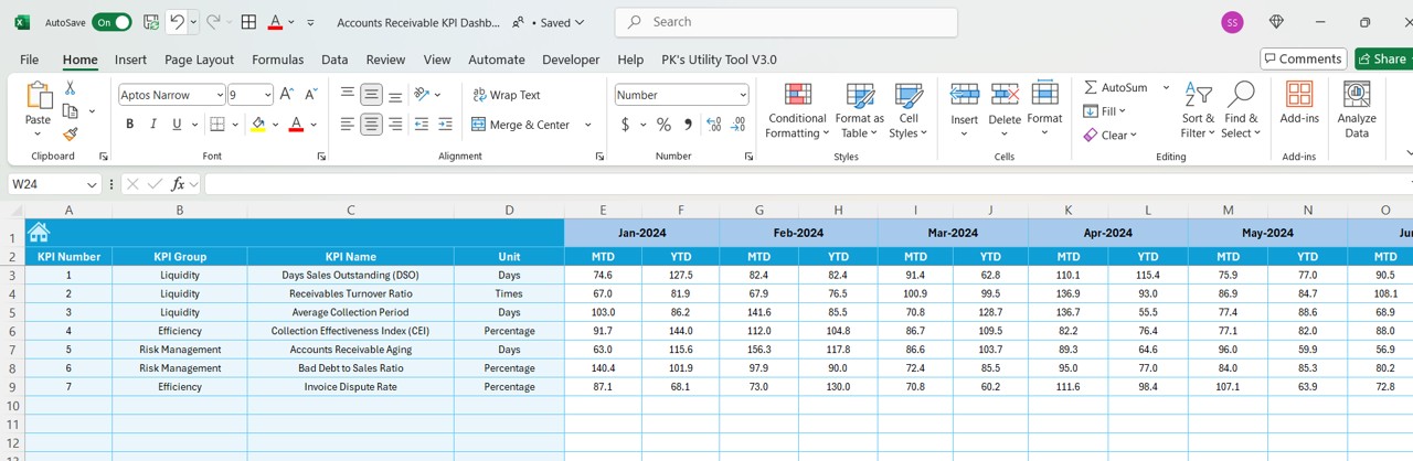 Target Sheet Tab