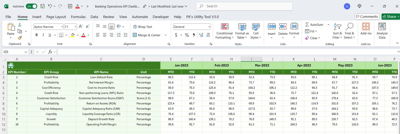 Previous Year Number Sheet Tab