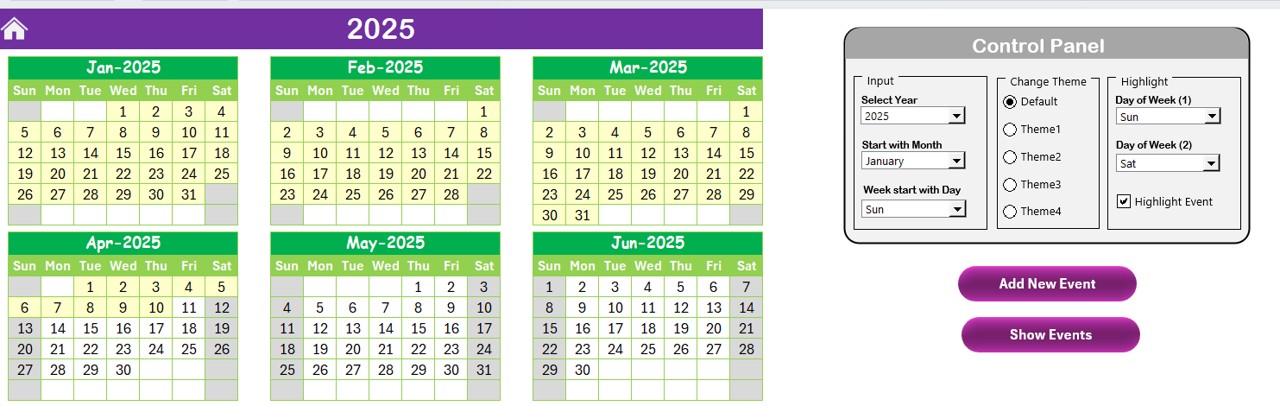 Annual View Sheet Tab