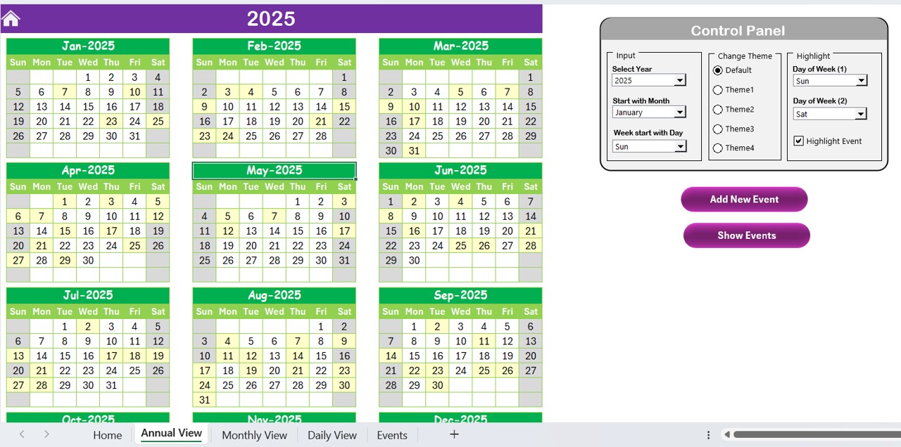 Annual View Sheet