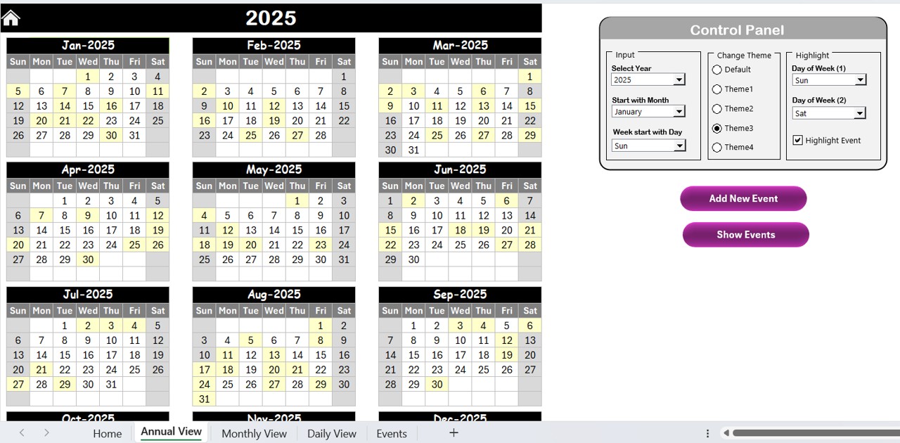 Annual View Sheet