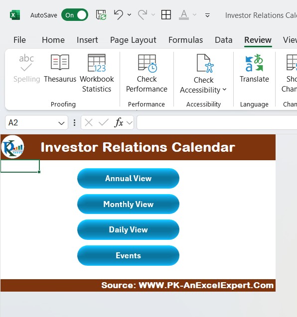 Investor Relations Calendar