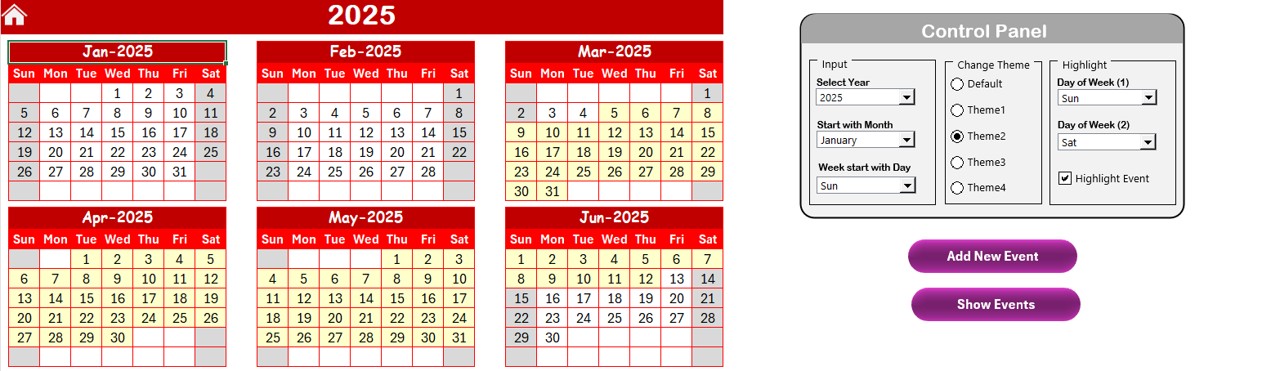 Annual View Sheet Tab