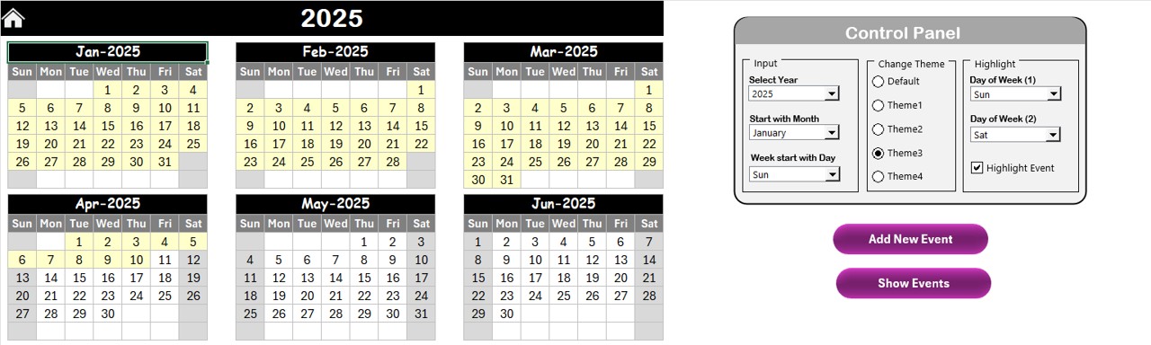 Annual View Sheet Tab