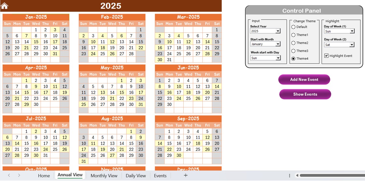 Annual View Sheet