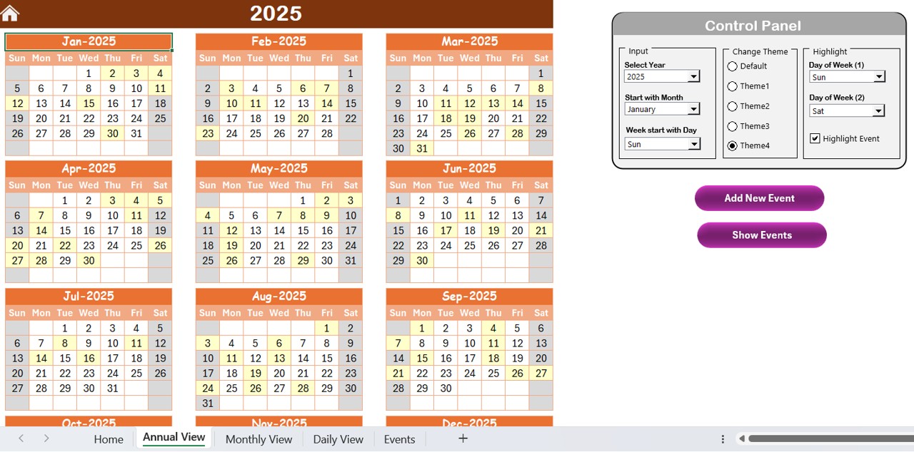 Annual View Sheet