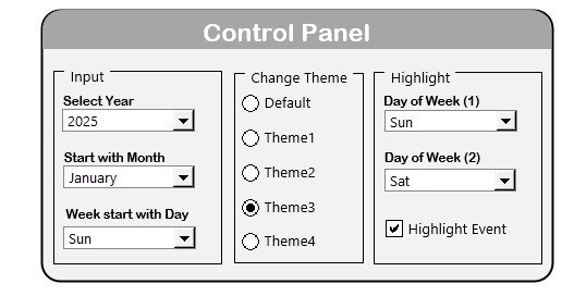 Control Panel: