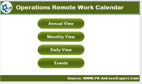 Operations Remote Work Calendar