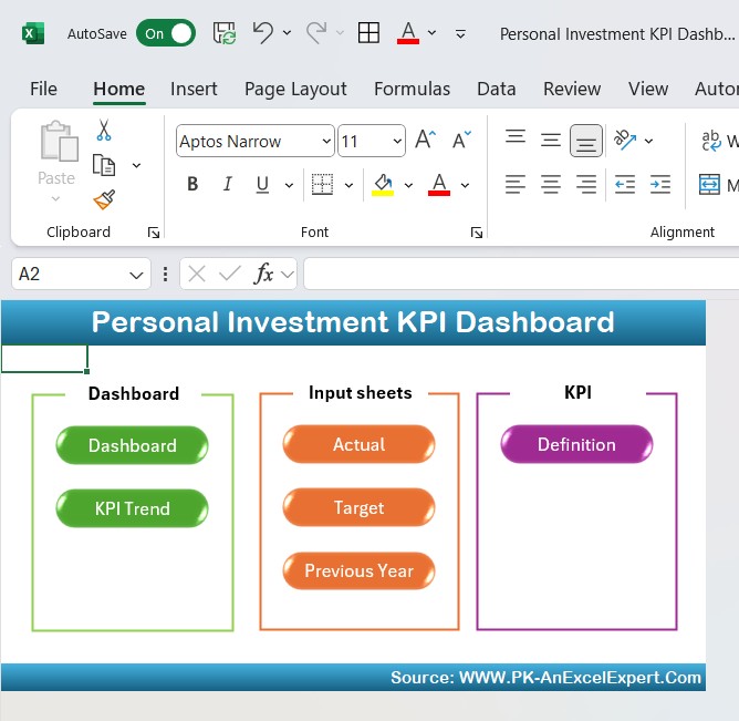 Personal Investment KPI Dashboard