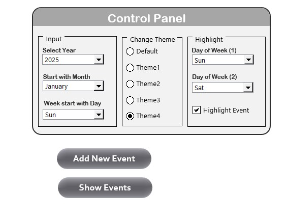 Control Panel Features