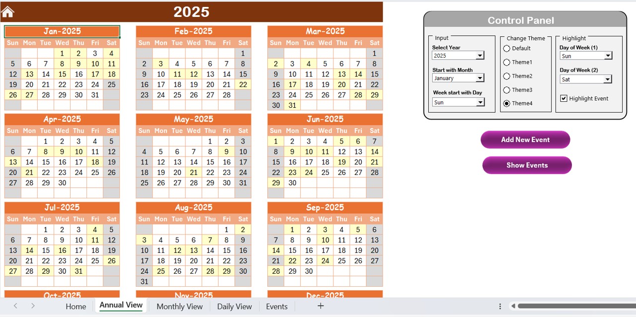 Annual View Sheet