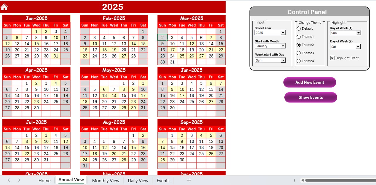 Annual View Sheet