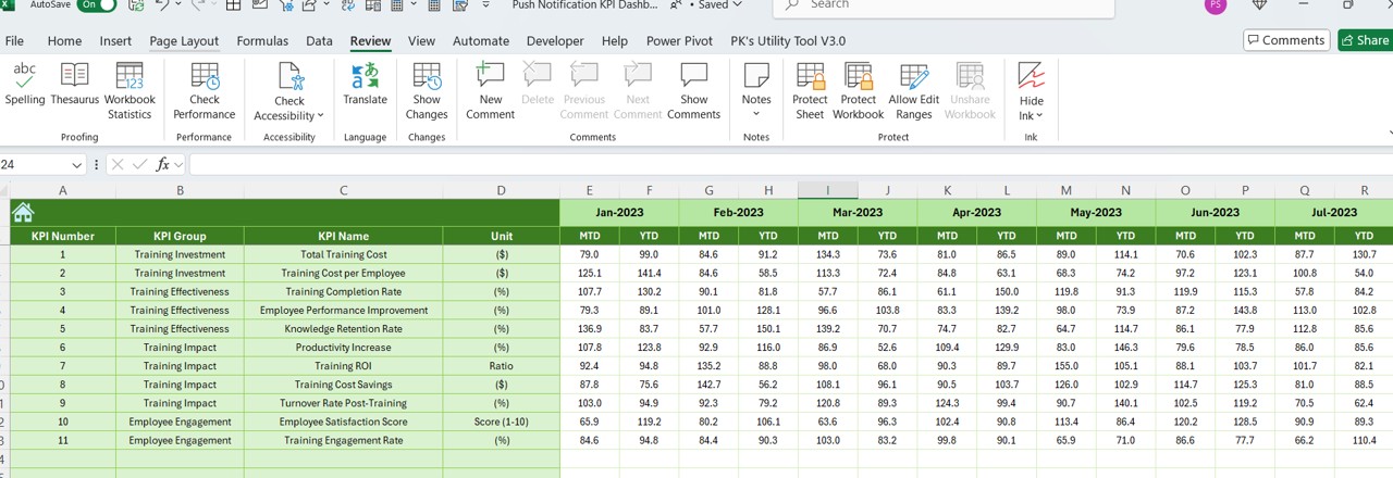 Previous Year Numbers Sheet