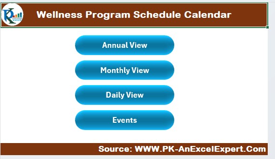 Wellness Program Schedule Calendar