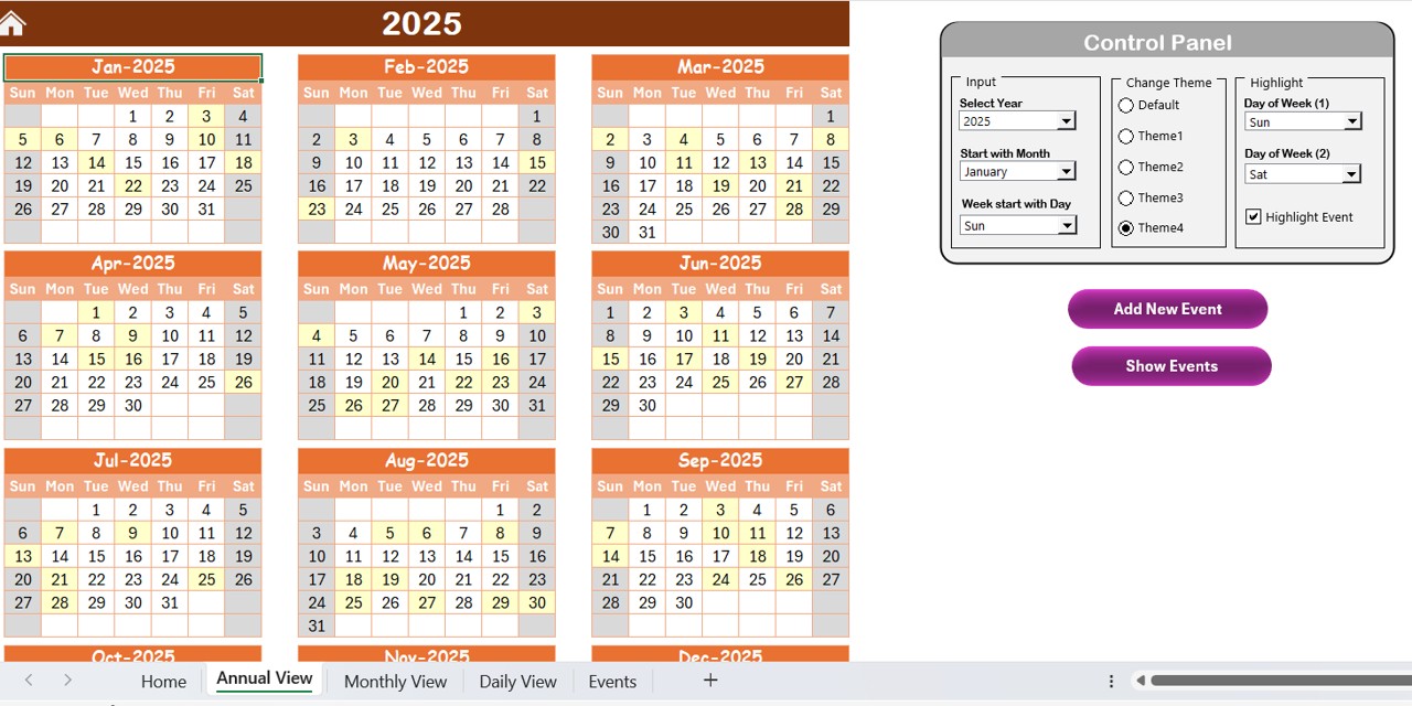 Annual View Sheet