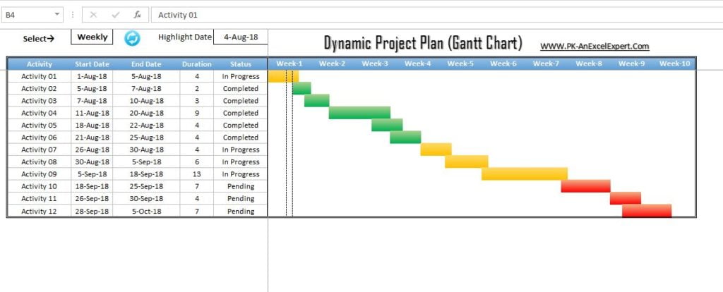 project planner excel